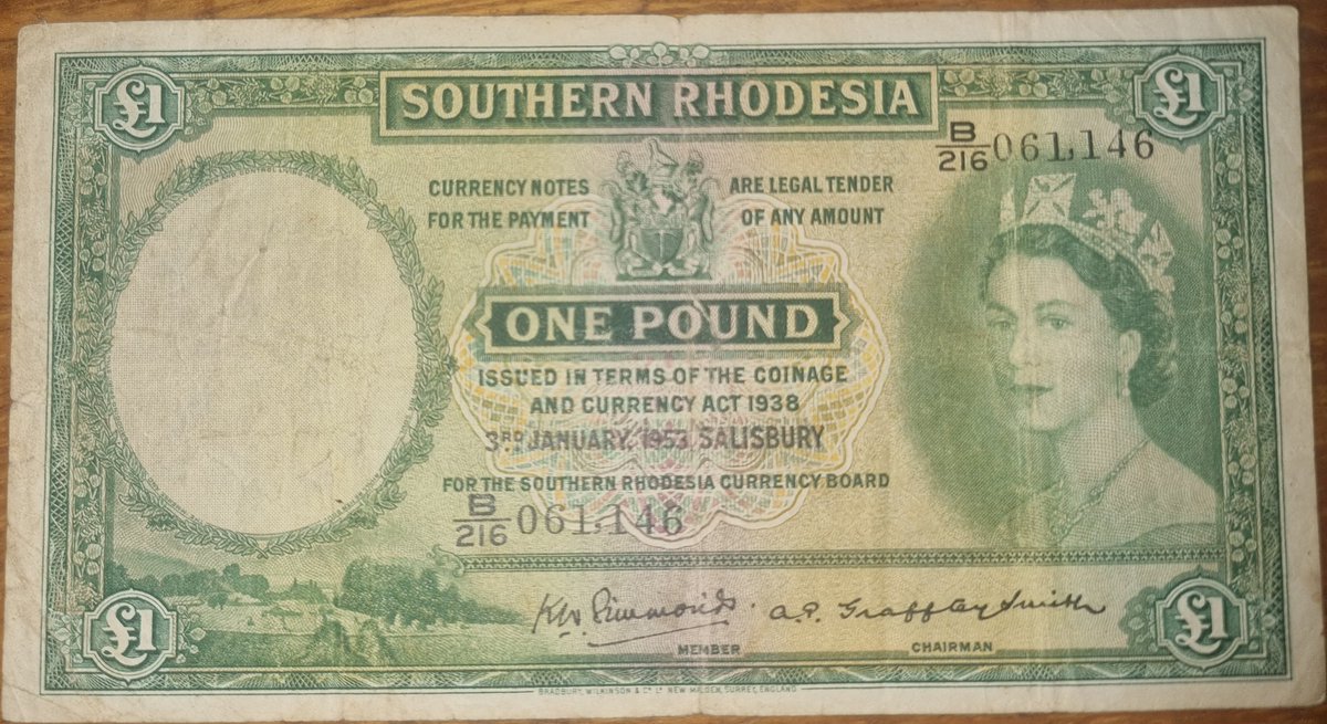 This Southern Rhodesia One Pound note has been handed down to me by my family for safe keeping. In the bottom left is a farm scene. That is Summerfield Farm. Established by my pioneer great great grandfather Alexander 'Sandy' Tulloch. Established in 1894, it was the 1st farm in