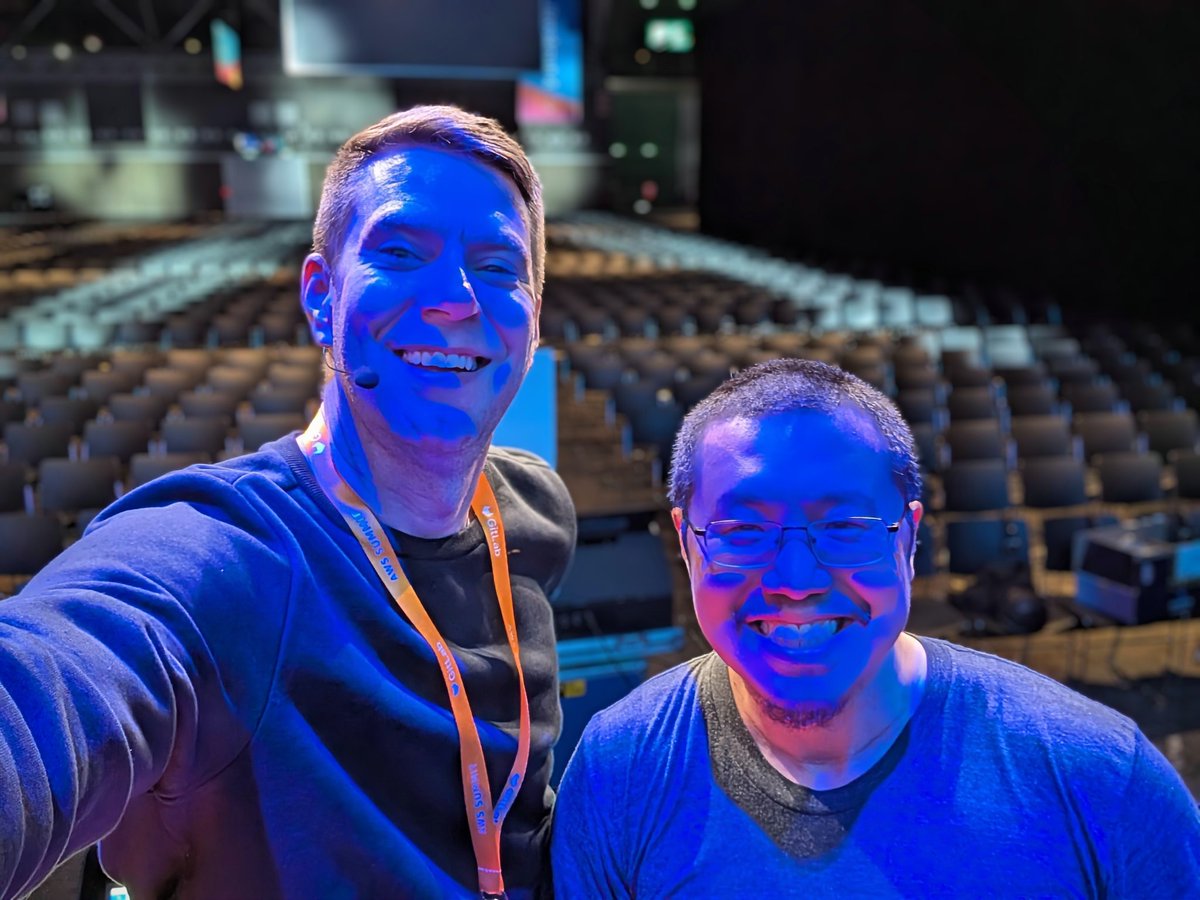 Are the Blue Man Group in town? No! It's <a href="/theburningmonk/">Yan Cui</a> and I preparing for our session at AWS Summit Amsterdam tomorrow! 

It's an empty room right now, but we're expecting lots of people to join us for best practices for serverless developers!

#aws #awssummit #awsheroes