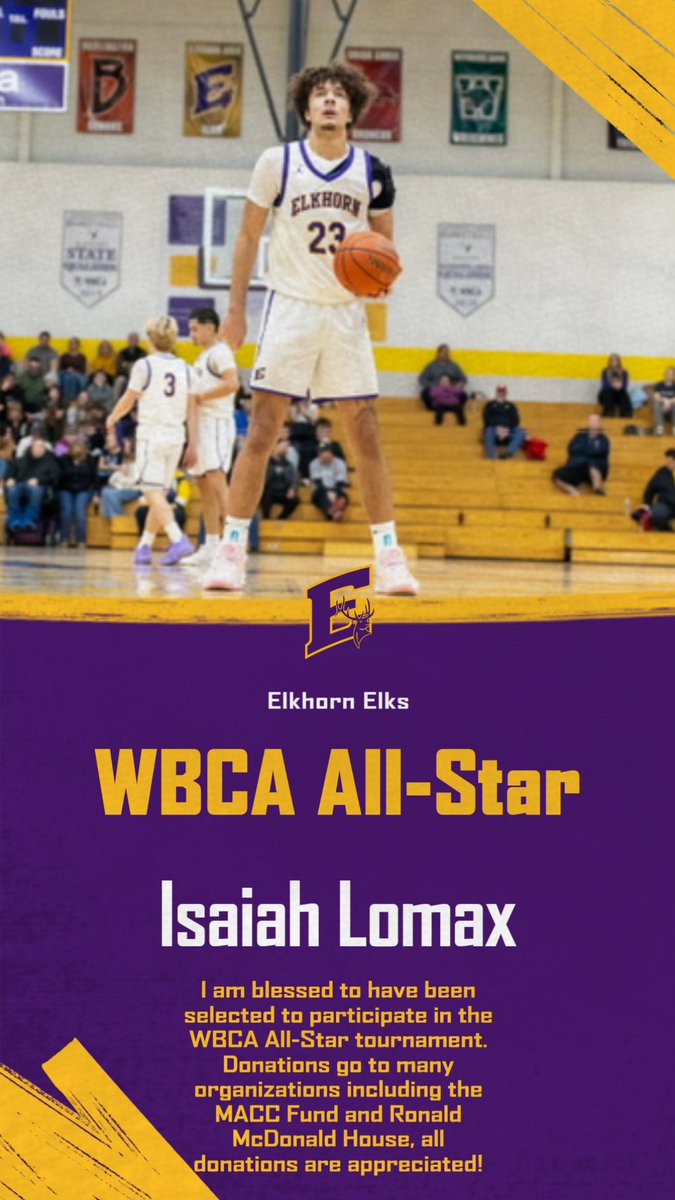 Link for fundraising for Isaiah Lomax (WBCA All-Star Game)  justagame.com/clients/903_Zd…