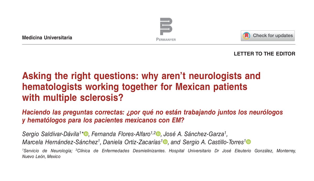 Analyzing the rise of #MS patients seeking #HSCT in Mexico. Essential to consider all angles: costs, efficacy, who benefits most. Let's prioritize unbiased info for evidence-based decisions.

medicinauniversitaria.org/frame_eng.php?…
