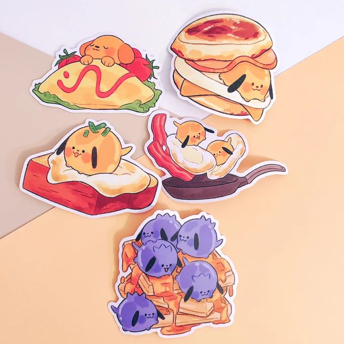 It's that time again! Shop update is coming 4/18. Up first is some 3in vinyl breakfast themed stickers!