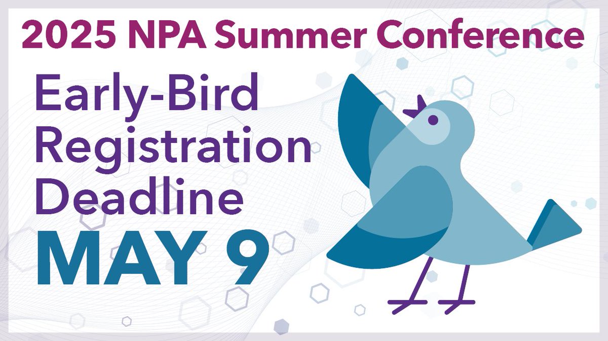 National PACE Assn (@tweetnpa) on Twitter photo A little bird told us to remind you to register for the NPA Summer Conference by May 9 to take advantage of early-bird rates. Log into the NPA website to learn more and register today! bit.ly/3V0WnfS #NPA2025SC A little bird told us to remind you to register for the NPA Summer Conference by May 9 to take advantage of early-bird rates. Log into the NPA website to learn more and register today! bit.ly/3V0WnfS #NPA2025SC