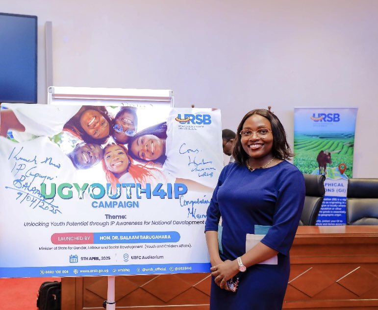 Angela .B. Tusiime ✨.🇺🇬 (@_counsel_ella) on Twitter photo Honoured to witness the historic launch of <a href="/URSBHQ/">Uganda Registration Services Bureau</a>’s #UGYouth4IP initiative, a game-changing step toward closing Uganda’s IP awareness gap
Many young innovators lose out due to limited IP knowledge. This initiative breaks it down, turning hustle into protected, profitable assets. Honoured to witness the historic launch of <a href="/URSBHQ/">Uganda Registration Services Bureau</a>’s #UGYouth4IP initiative, a game-changing step toward closing Uganda’s IP awareness gap
Many young innovators lose out due to limited IP knowledge. This initiative breaks it down, turning hustle into protected, profitable assets.