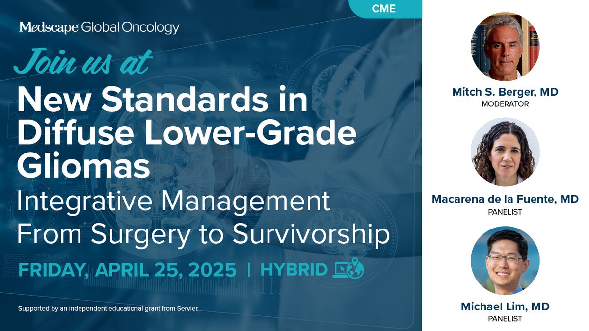 MedscapeLIVE (@medscapelive) on Twitter photo đź§ Ready to advance your LGG care strategy?
Gain expert insights on selecting the right patients for targeted therapy & how to apply it across your clinical team.
🌟 Don’t miss this! Register now: ms.spr.ly/6010q7L8C
👥 <a href="/MichaelLimMD/">Michael Lim, MD</a>, <a href="/delaFuenteNOnc/">Macarena de la Fuente</a>, and Mitchel S. Berger, 🧠Ready to advance your LGG care strategy?
Gain expert insights on selecting the right patients for targeted therapy & how to apply it across your clinical team.
🌟 Don’t miss this! Register now: ms.spr.ly/6010q7L8C
👥 <a href="/MichaelLimMD/">Michael Lim, MD</a>, <a href="/delaFuenteNOnc/">Macarena de la Fuente</a>, and Mitchel S. Berger,