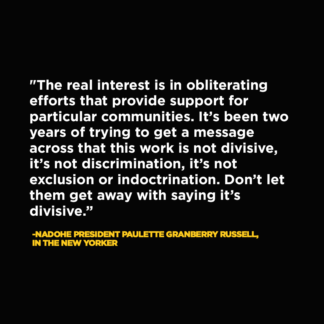 NADOHE (@nadohe_) on Twitter photo In the <a href="/NewYorker/">The New Yorker</a>, NADOHE President Paulette Granberry Russell underscores the critical need to remain vigilant in our commitment to supporting underrepresented and marginalized groups on our campuses. ow.ly/BFlz50VB32p In the <a href="/NewYorker/">The New Yorker</a>, NADOHE President Paulette Granberry Russell underscores the critical need to remain vigilant in our commitment to supporting underrepresented and marginalized groups on our campuses. ow.ly/BFlz50VB32p