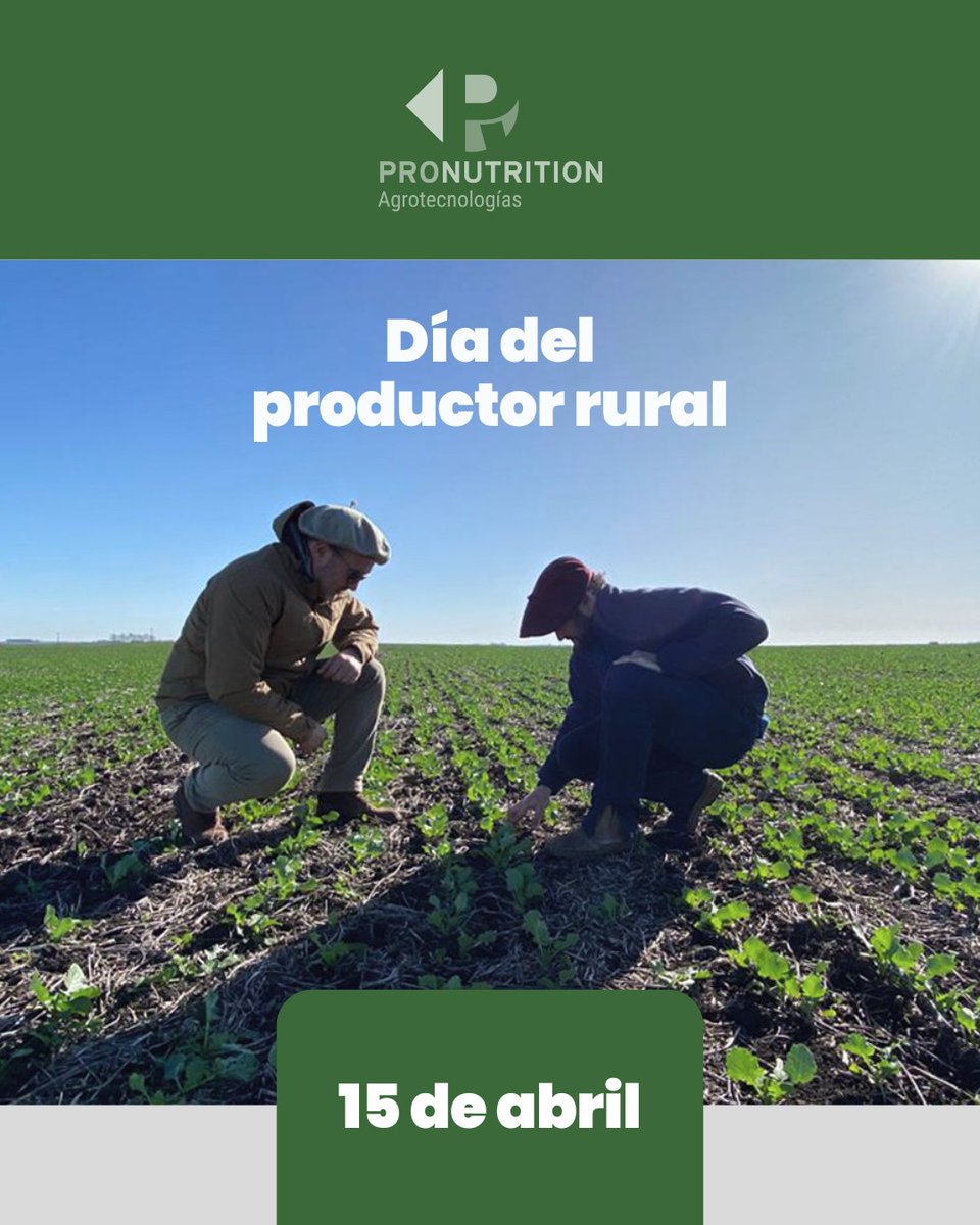 Hoy 15 de abril, día del productor rural. 🌾🚜

Les queremos mandar un abrazo en su día, seguiremos trabajando a la par para impulsar la innovación en el sector agropecuario.