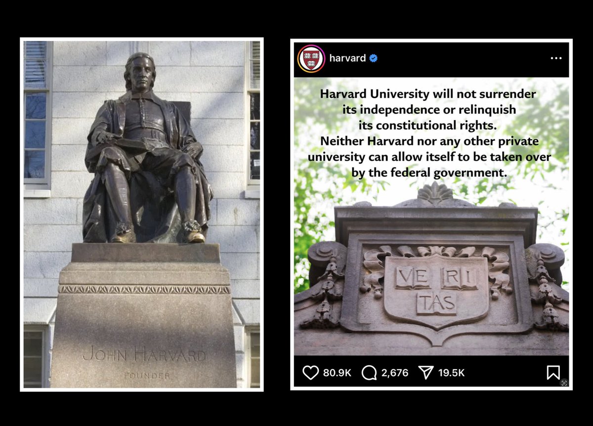 Glad to hear that Harvard, my Alma Mater, stood up to the Federal Government in defense of academic freedoms.

It’s a start, but at least their latest declaration aligns with the school’s Latin motto for Truth: “Veritas”. Perhaps other institutions will follow.