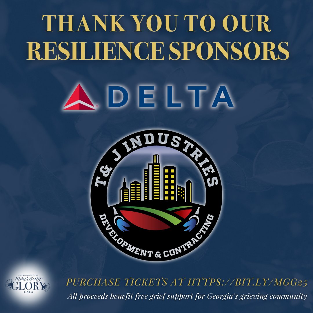 Thank you to our Resilience Sponsors @delta and @tjindevpipeline We are so grateful for the support! 💙

Tickets for The 2025 Mourning Glory Gala are still available at bit.ly/mgg25 ✨

#atlanta #atlantanonprofit #atlnonprofit #atlevents #atlantaevents