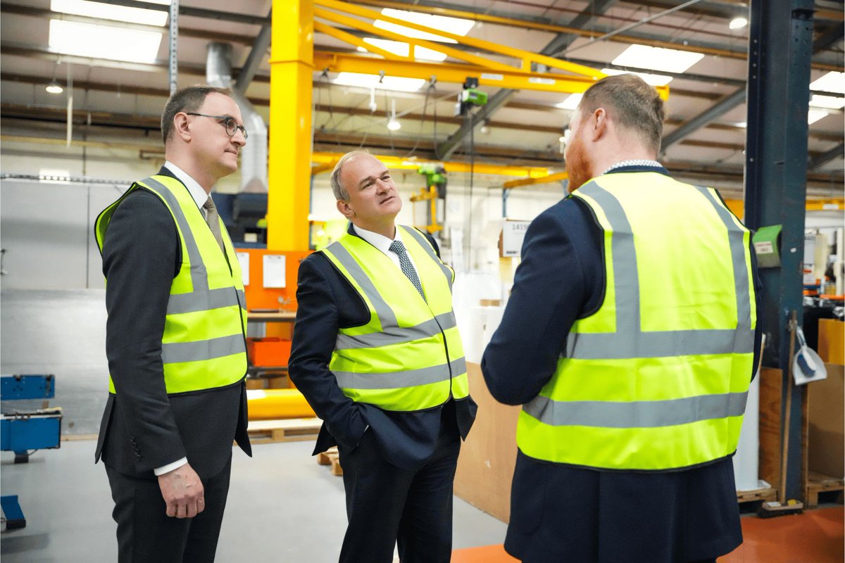Ed Davey (@edwardjdavey) on Twitter photo Trump’s tariffs and Brexit red tape are hammering British manufacturers—I saw it firsthand today with <a href="/IanSollom/">Ian Sollom MP 🔶</a> at a factory making vital components for the car industry.
We need to stand up to Trump’s trade war and secure a UK–EU customs union to protect British businesses. Trump’s tariffs and Brexit red tape are hammering British manufacturers—I saw it firsthand today with <a href="/IanSollom/">Ian Sollom MP 🔶</a> at a factory making vital components for the car industry.
We need to stand up to Trump’s trade war and secure a UK–EU customs union to protect British businesses.