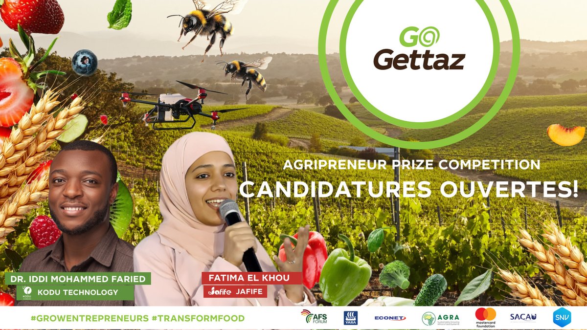 Are you a young African agripreneur? Making an impact in jobs, nutrition, climate, or gender?

🏆 Win up to $50,000 + mentorship, visibility…

📅 Applications open until June 10, 2025
🔗 bit.ly/3FUD7fe

<a href="/GoGettazAfrica/">GoGettaz Africa</a>