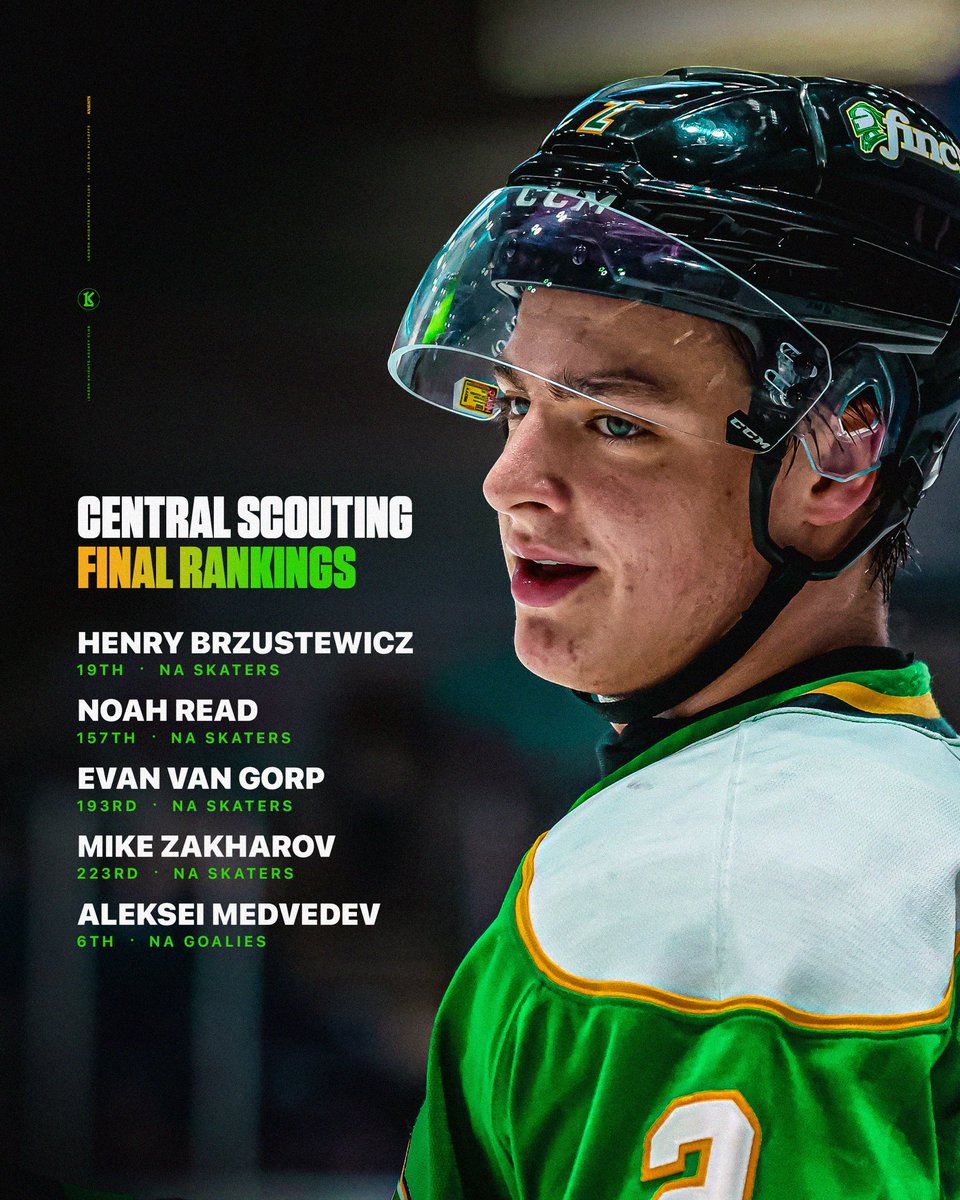Brz leads the way on the final edition of the <a href="/NHL/">NHL</a> Central Scouting Rankings 📊