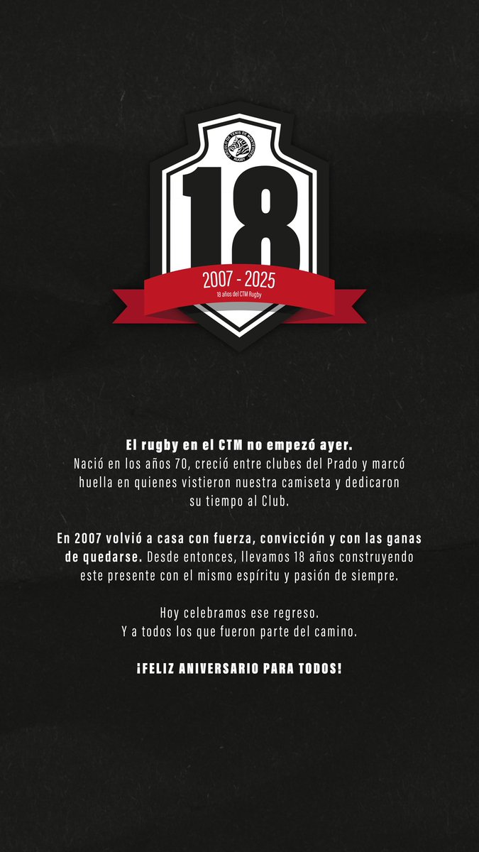 Feliz aniversario a toda nuestra familia! 

Que sigamos encontrando a los chicos y chicas practicando el deporte, disfrutando del Club y haciendo amigos para toda la vida 🖤🤍