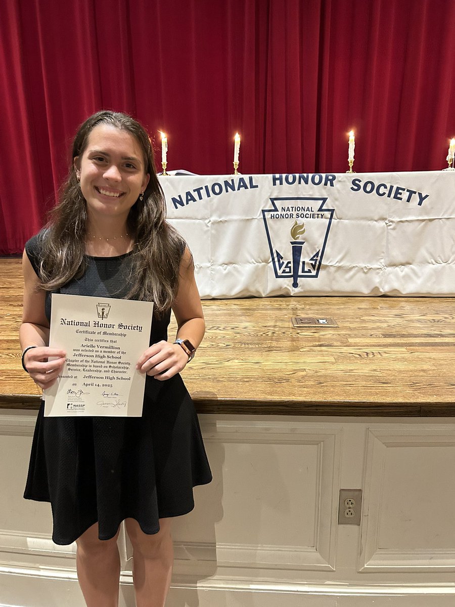 Last night I was inducted to the inaugural chapter of Jefferson High School National Honor Society.  Happy to be selected for embodying the 4 pillars of NHS- scholarship, leadership, service and character.