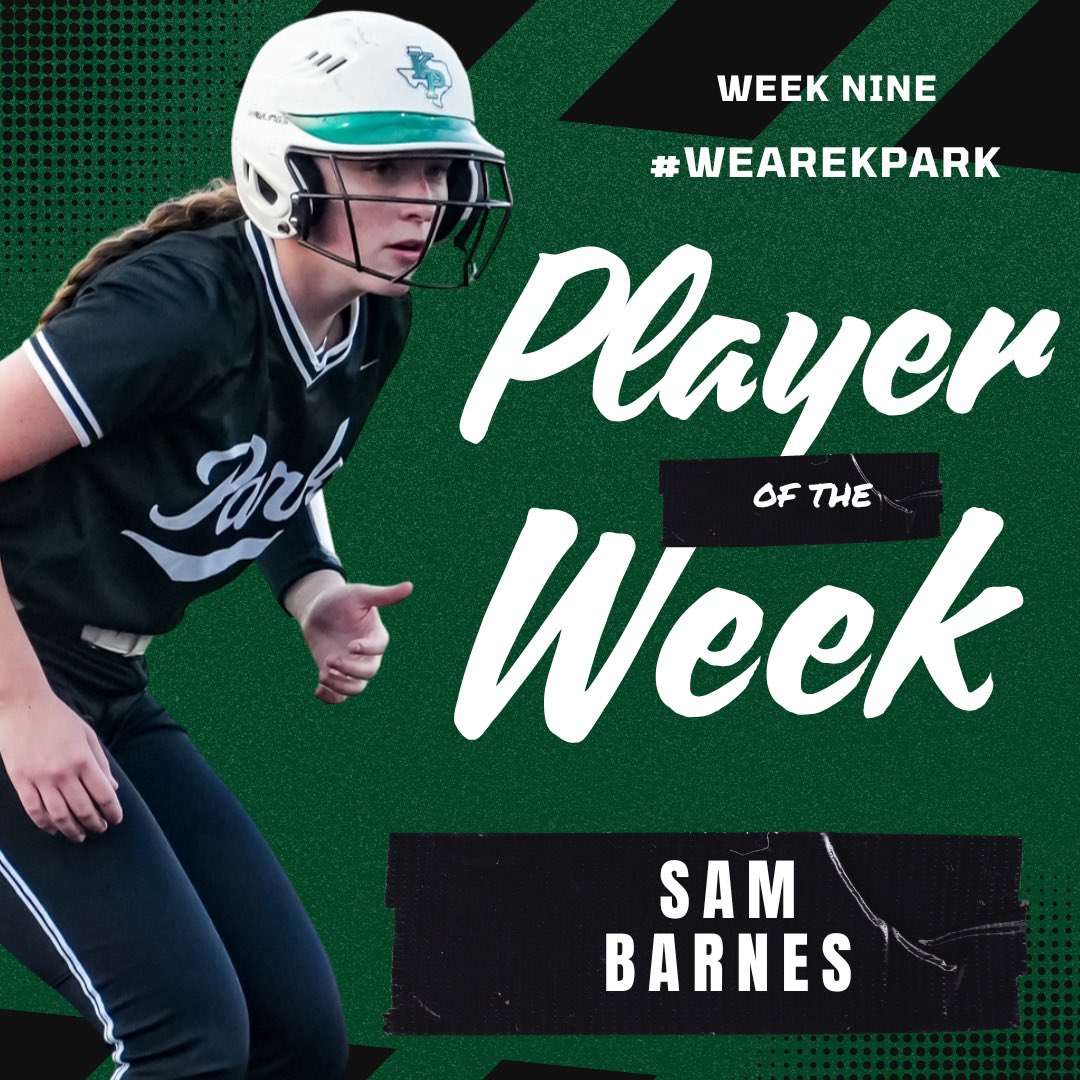 Player of the Week: Sam Barnes 🏆
Sam doesn’t seek the spotlight, but when the game’s on the line, she’s one you can count on!

This sophomore sparked the offense last week with a .800 AVG (4 for 5), .875 OBP, 2 RBIs, 3 walks, 2 stolen bases, and a run scored. 

Reliable,