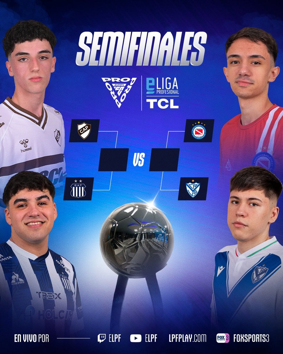 eLPF TCL (@elpf) on Twitter photo 📢 ¡Se viene la definición de la #eLPFTCL 🏆!
El próximo domingo 20 de abril, desde las 15hs, se disputarán las finales presenciales entre los cuatro mejores equipos de Argentina 🇦🇷
⚔ <a href="/esplatense/">Esports Club Atlético Platense</a> 🆚 @talleresesports
⚔ @velez 🆚 @esportsaaaj
¿Quién será el gran campeón? 📢 ¡Se viene la definición de la #eLPFTCL 🏆!
El próximo domingo 20 de abril, desde las 15hs, se disputarán las finales presenciales entre los cuatro mejores equipos de Argentina 🇦🇷
⚔ <a href="/esplatense/">Esports Club Atlético Platense</a> 🆚 @talleresesports
⚔ @velez 🆚 @esportsaaaj
¿Quién será el gran campeón?