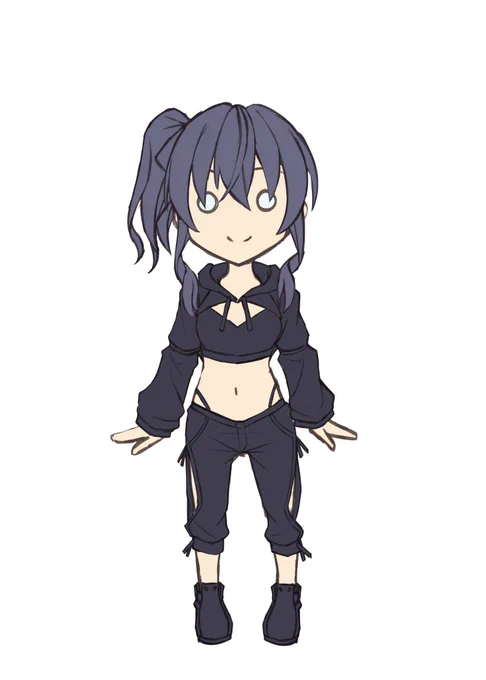 デザインと構図wip 色はこれから詰めるとしてポーズどっちが良いかなぁ