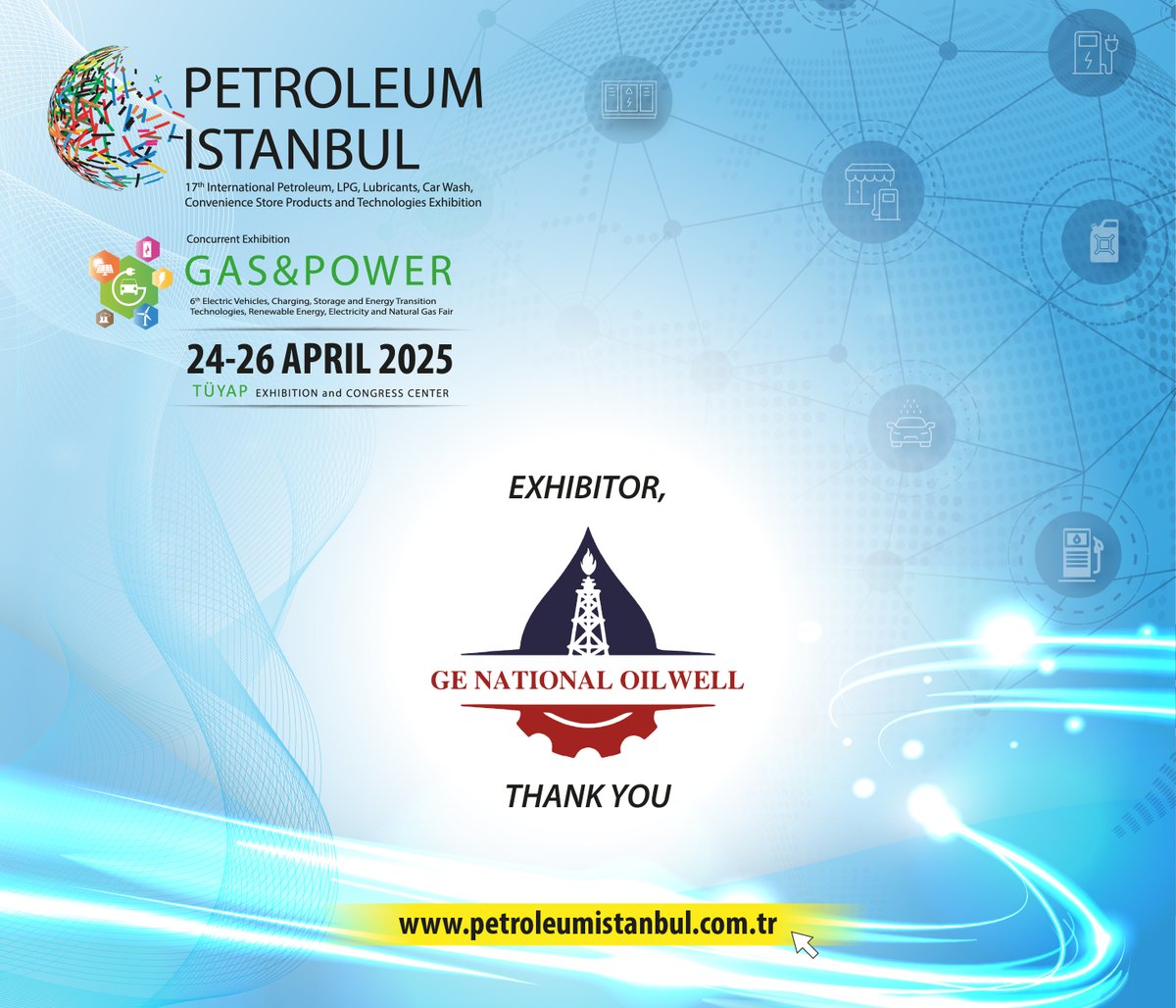 Petroleumist's tweet photo. Qingdao Ge National Oilwell Equipment Co., Ltd, Petroleum Istanbul 2025'te!

Ücretsiz online ziyaretçi girişi için hemen kaydolun.
https://t.co/EHD3TTODVU

#petroleumistanbul https://t.co/00oxLvY9Z2