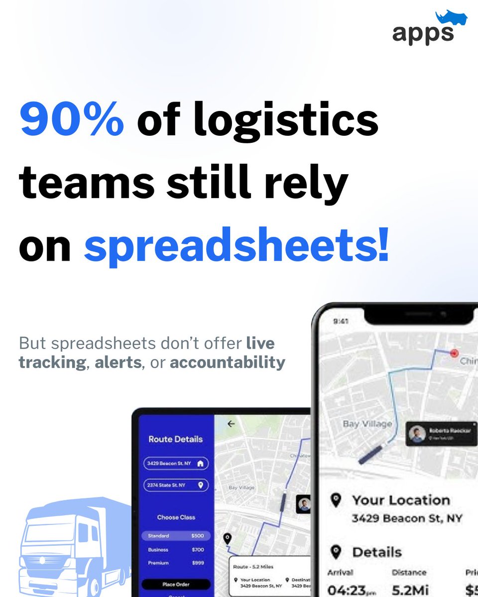 AppsRhino's tweet image. 90% of logistics teams still rely on spreadsheets.

But spreadsheets don’t offer live tracking, alerts, or accountability.

You’re not inefficient — your tools are.

With Joget, launch a custom fleet and inventory system in 45 days.

#jogetdevelopment #joget #customapps