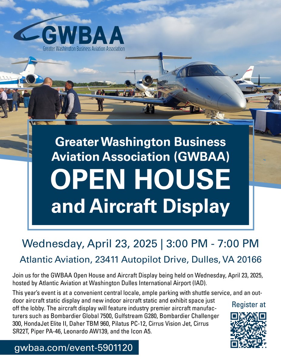 Register now for the GWBAA Open House and Aircraft Display. gwbaa.com/event-5901120