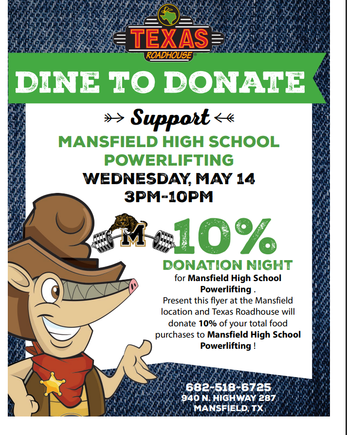 Come out and support the Mansfield High School Powerlifting team next month!