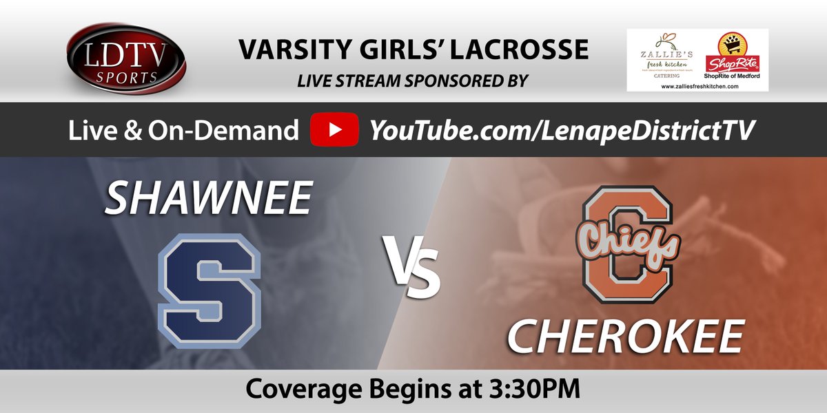 See today’s <a href="/ShawneeHSNJ/">Shawnee High School</a>  vs <a href="/Cherokee_HS/">Always_a_Chief</a>  Girls' Lacrosse Game live on YouTube!  Brought to you by our friends <a href="/ZallieMarkets/">Zallie Family Markets</a>

<a href="/SHSRenegades/">Shawnee HS Athletics</a> 
<a href="/ShawneeLax/">Shawnee Girls Lax</a> 
<a href="/ChiefsAthletics/">Cherokee Chief</a> 
<a href="/LaxCherokee/">Cherokee Girls Lax Booster Club</a> 

youtube.com/live/HL-i1CLMm…