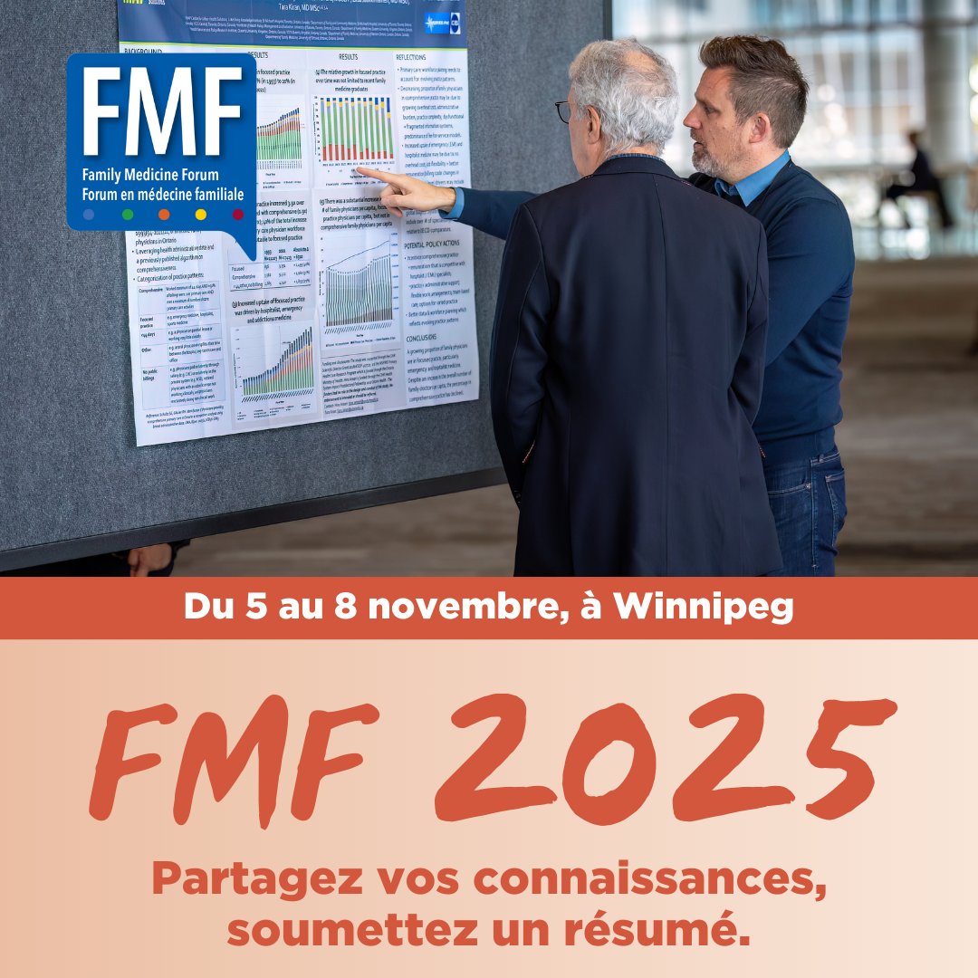 FamilyMedForum's tweet photo. Rejoignez-nous au FMF 2025 à Winnipeg, du 5 au 8 novembre. Ne manquez pas l’occasion de partager vos connaissances : Soumettez un résumé de présentation libre pour examen dès aujourd’hui! https://t.co/2tRHWzNMwI https://t.co/f0PntsOpI4
