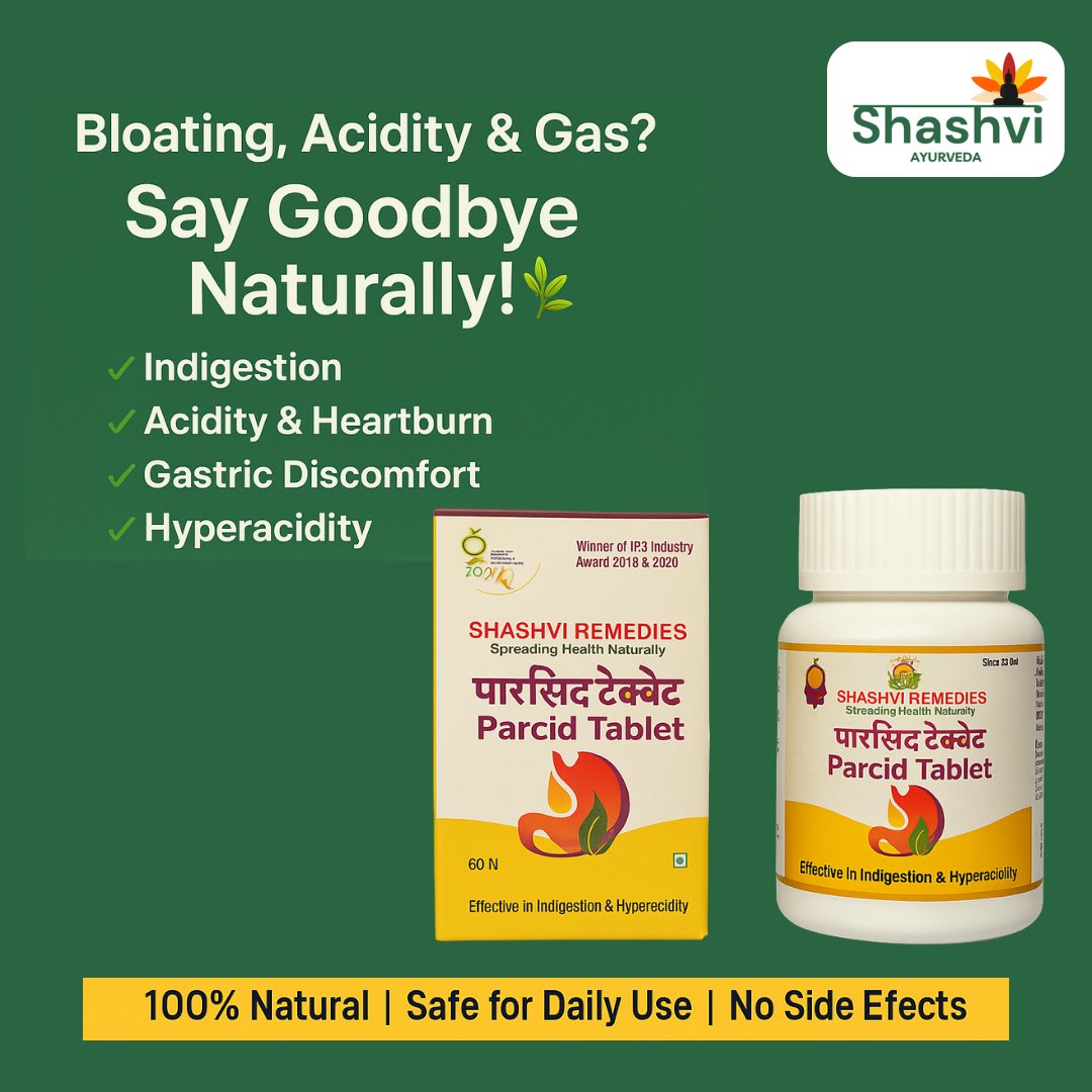 AyurvedaShashvi's tweet image. 🔥 Bloating, Acidity &amp;amp; Gas? Say Goodbye Naturally! 🌿
Shashvi Parcid Tablet is your Ayurvedic solution for fast relief from:
📍#ShashviParcidTablet #AyurvedicRelief #AciditySolution #DigestionSupport #GastricCare #ShashviAyurveda #AyurvedaForAll