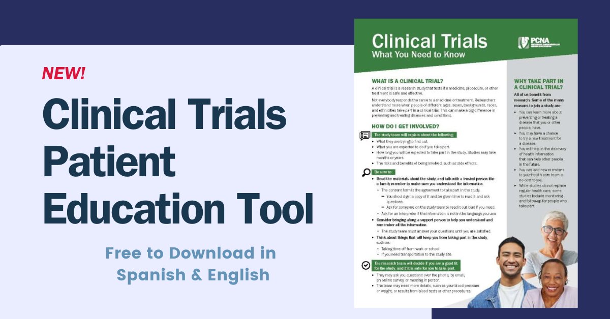 Preventive Cardiovascular Nurses Association (@heartnurses) on Twitter photo Clinical trials: What patients need to know!
Helping patients understand the process of clinical trials ensures that a wide variety of patients participate, and effective #clinicaltrials ensure treatments are safe and improve patient outcomes. bit.ly/3ElOXi0 Clinical trials: What patients need to know!
Helping patients understand the process of clinical trials ensures that a wide variety of patients participate, and effective #clinicaltrials ensure treatments are safe and improve patient outcomes. bit.ly/3ElOXi0