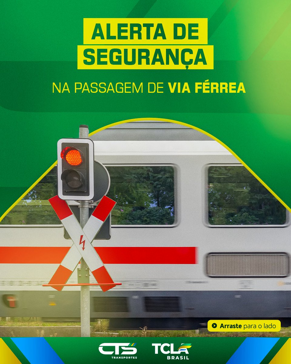 ctstransportes's tweet image. Trem não para como um carro! Respeite a sinalização e nunca tente atravessar com a composição por perto. 

Um pequeno descuido pode custar uma vida. 

Segurança sempre em primeiro lugar! 🚦🚆 

#segurançanatransporte #atençãototal #vidaprimero #ctstransportadora #TCLABrasil