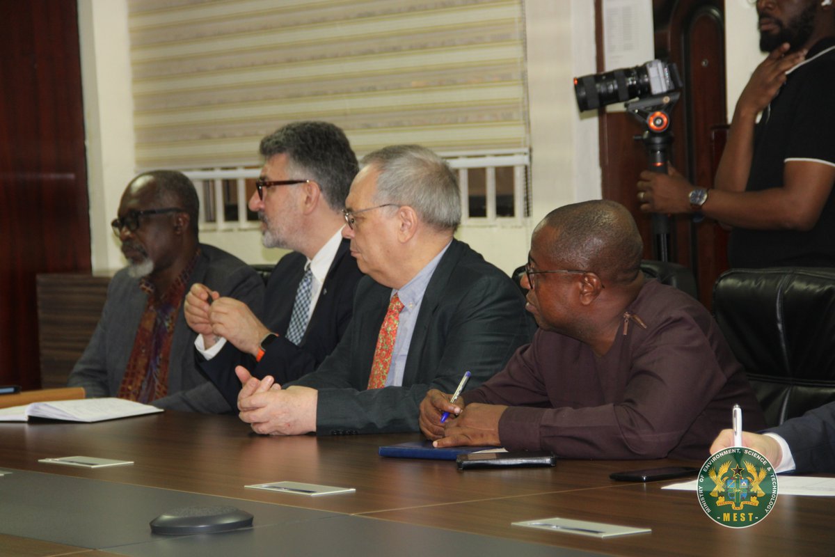 Today, Tuesday 15th April 2025, Prof. Samuel Boakye Dampare, Director-General of the Ghana Atomic Energy Commission (GAEC), together with a delegation from the International Atomic Energy Agency (IAEA), paid a courtesy call on Hon. Dr. Ibrahim Murtala Muhammed (MP).
