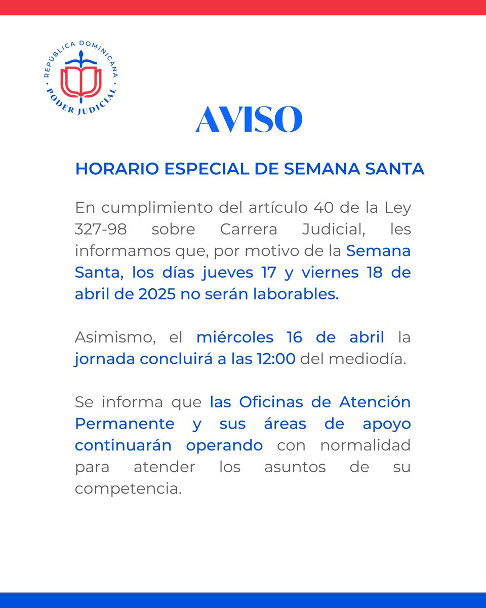 Aviso importante

#PoderJudicialrd
