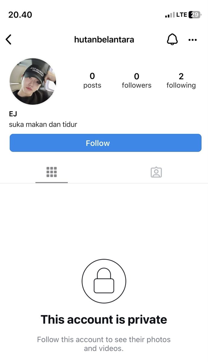 ngintipin second accountnya er yang mendadak dibuatin itu #jerland