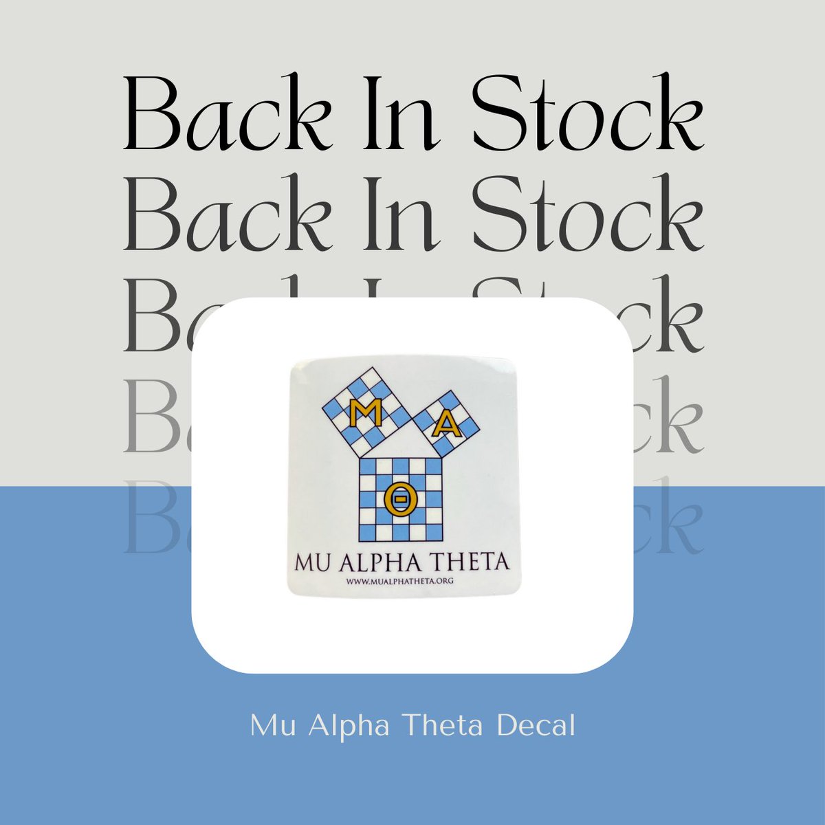 MATNatlOffice's tweet image. 🎉 Exciting News! 🎉 The Mu Alpha Theta decal is back in stock! Perfect for showing off your math pride. Grab yours now before they&apos;re gone again! 🏆🧮 #MuAlphaTheta #Decal #BackInStock