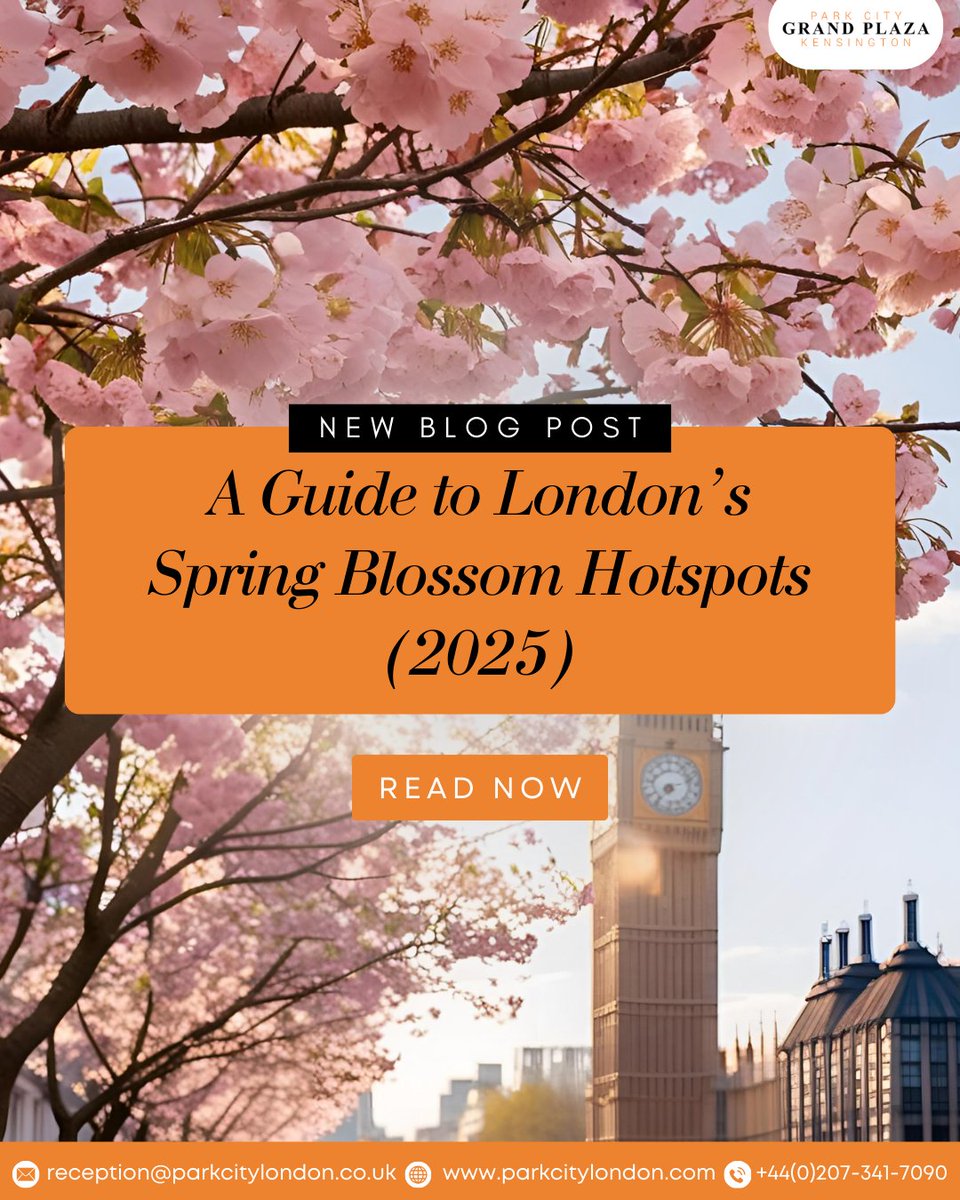 parkcitygrand's tweet image. Read our latest blog post “A Guide to London’s Spring Blossom Hotspots (2025)” 
📍 Post by Park City Grand Plaza Hotel!
📖 Read now: bit.ly/4icRGbr
.
#LondonInBloom #SpringInLondon #CherryBlossomLondon #LondonSpringGuide #TravelLondon #NEWMUN #thismorning #JFT97