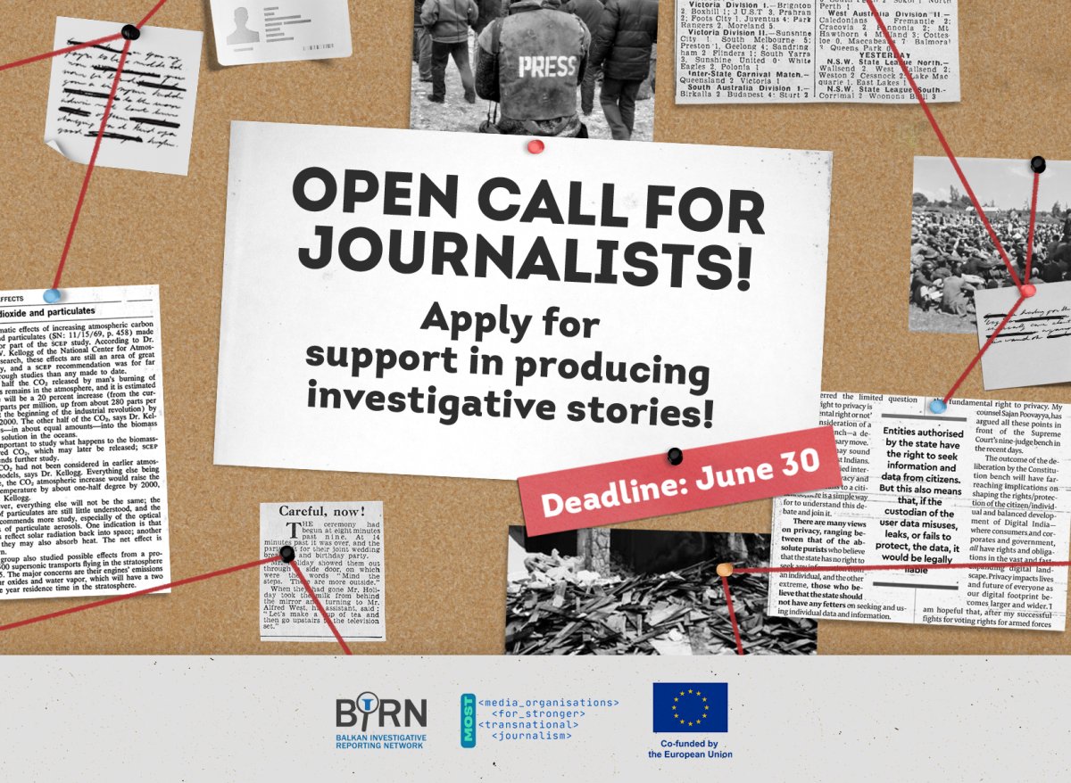 📝 Call for Investigative Journalists! BIRN is offering grants of EUR 1,400 and mentoring support for journalists to produce impactful investigative stories across EU and aspiring EU countries.

⏳ 20 grants available
🔗 Apply now: bit.ly/3E7J3B2