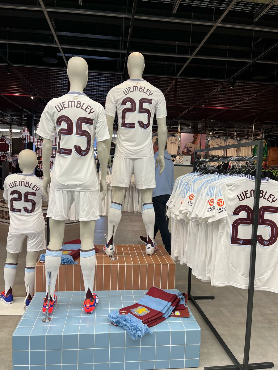 Supporters can get ready for our FA Cup Semi-Final match against Crystal Palace at Wembley with 'Wembley 25' printed away shirts, available to purchase at the Villa Store.

#AVFC