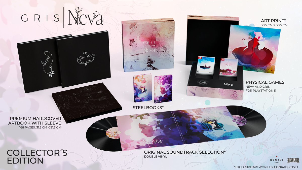 Excited to share the GRIS &amp; Neva Collector’s Edition—featuring exclusive artwork by Conrad Roset!