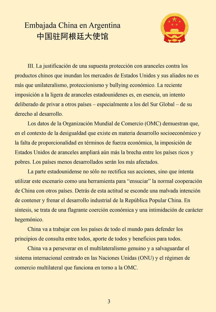 🇨🇳La Embajada de China responde a las calumnias del Secretario del Tesoro de los EE.UU.
🔗ar.china-embassy.gov.cn/esp/sgxw/20250…