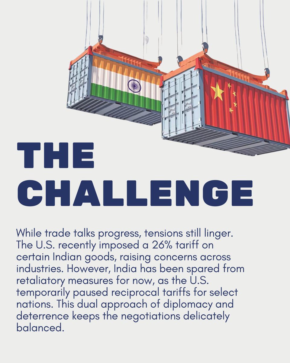 commercio_spmc's tweet photo. India &amp; U.S. Trade Talks Progress: A New Chapter Begins 🌍 

As global dynamics shift, India and the United States are moving closer to a landmark trade agreement. With key issues on the table from tariffs to digital trade the next 90 days could reshape bilateral commerce. https://t.co/nlQj0RV6gt