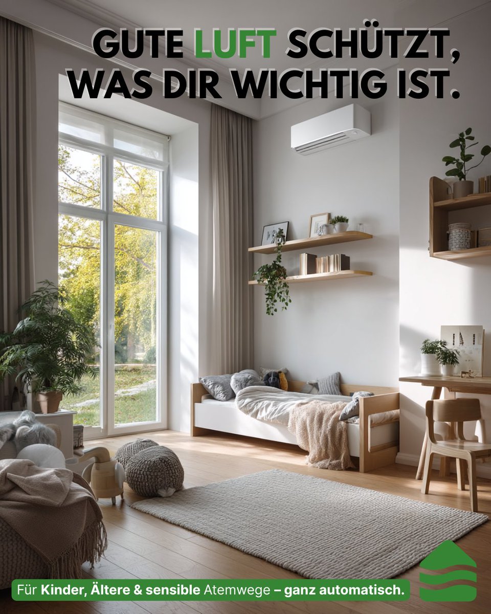 luftbudeGmbH's tweet image. Schlechte Luft trifft die Schwächsten zuerst:

👶 Kinder
 🧓Ältere Menschen
 🤧Allergiker

✅ Lüftungssysteme sorgen automatisch für gesunde Luftqualität.

#luftqualität #gesundwohnen #wohnraumlüftung #pflege