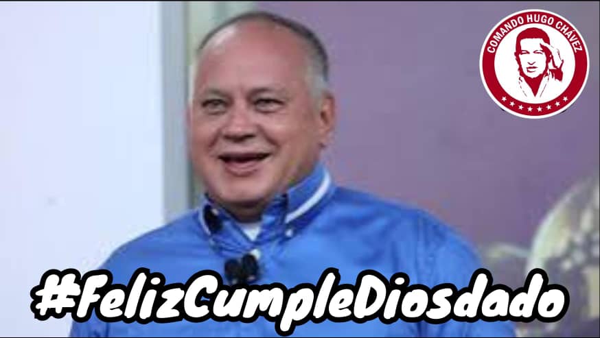 🎂🎉  #FelízCumpleDiosdado  
El orgullo de El Furrial, uno de nuestros héroes del 4F, líder indiscutible, ejemplo de lealtad, humanismo, disciplina, compromiso patrio y un fiel cumplidor del legado del Comandante Hugo Chávez. ¡Feliz Cumpleaños Capitán Diosdado Cabello Rondón.🚩