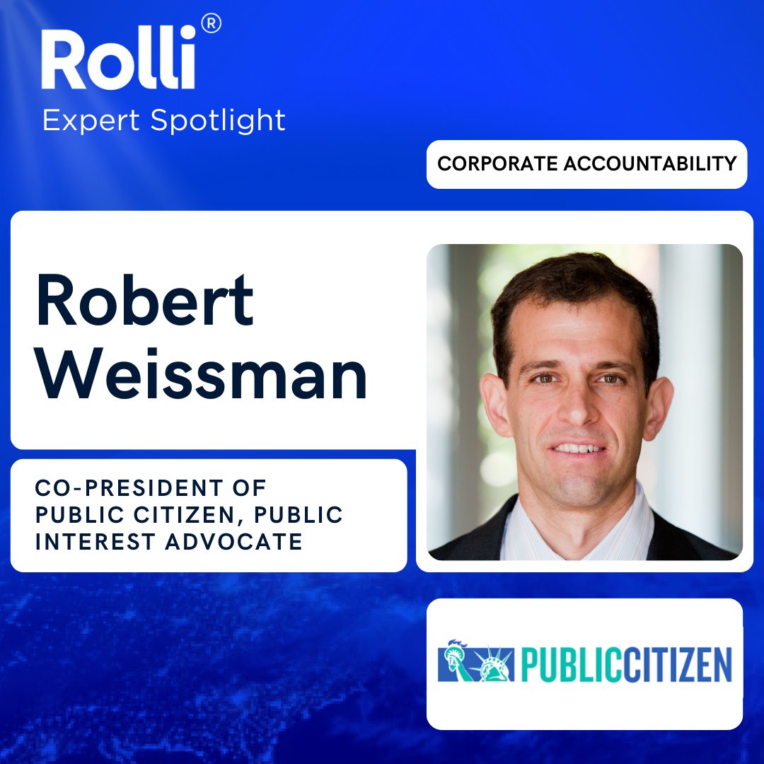 Rolli (@rolliapp) on Twitter photo As the FTC battles Meta in a major antitrust trial, Robert Weissman, Co-President at Public Citizen (<a href="/Public_Citizen/">Public Citizen</a>) brings key expertise on corporate crime and regulation. He’s available for media interviews.
Find great experts like Robert on Rolli: rolli.ai As the FTC battles Meta in a major antitrust trial, Robert Weissman, Co-President at Public Citizen (<a href="/Public_Citizen/">Public Citizen</a>) brings key expertise on corporate crime and regulation. He’s available for media interviews.
Find great experts like Robert on Rolli: rolli.ai