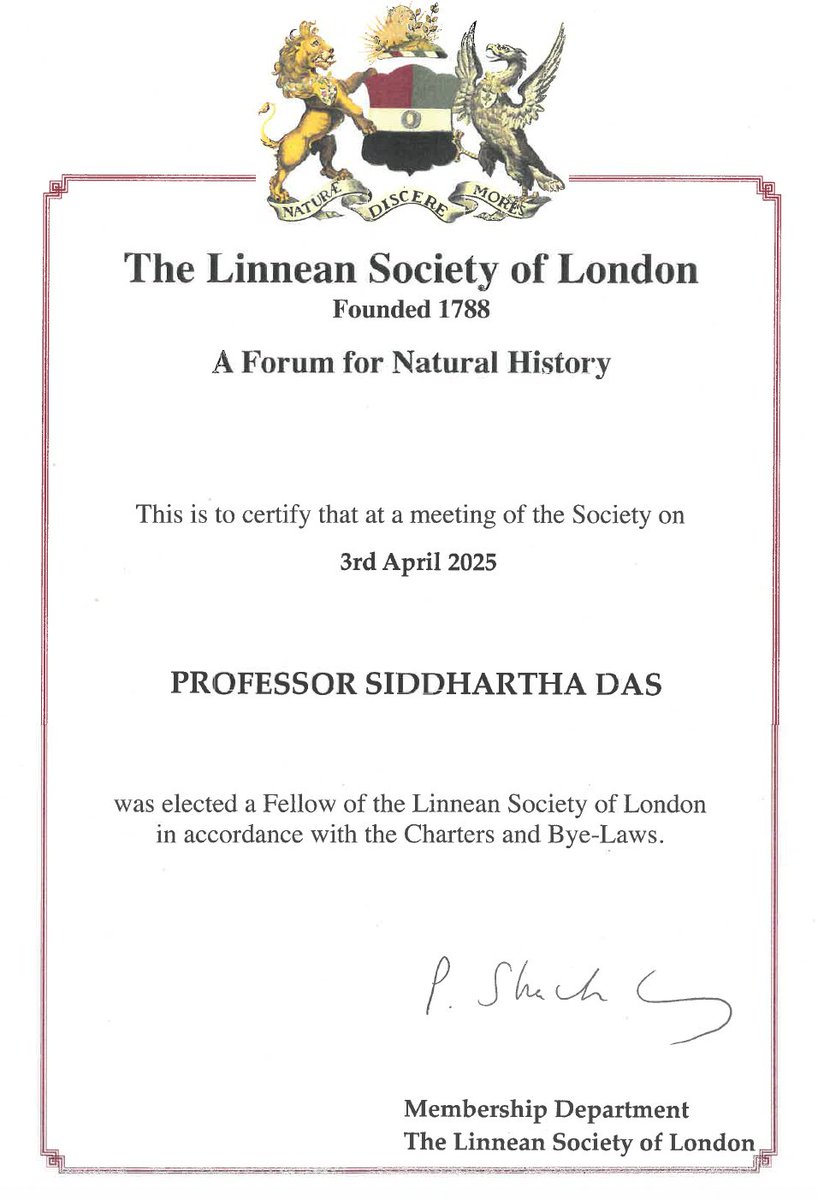 Pleased to have been elected as the Fellow of the Linnean Society of London (linnean.org) for my research on generic biological soft matter. Founded in 1788, this society is the world’s oldest active society on natural history. <a href="/umdme/">UMD Department of Mechanical Engineering</a> <a href="/UMDResearch/">UMD Research</a> <a href="/ClarkSchool/">Maryland Engineering</a>