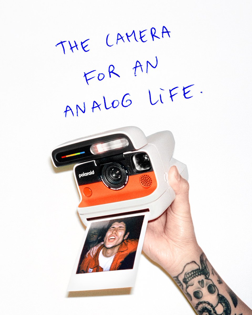 Polaroid's tweet image. We’ve got news: The Polaroid Flip is finally here. Shaped by years of Polaroid innovation and design, it’s the ultimate, easy-to-use instant camera made for an analog life. And we know you’re going to love it. Check the link in bio to learn more. #PolaroidFlip