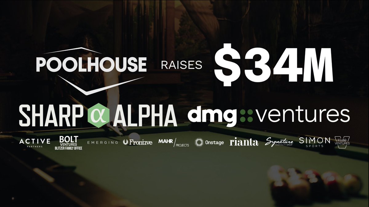 We are happy to announce Sharp Alpha led a $34M seed investment into Poolhouse, a new concept from the Jolliffe Brothers (founders of <a href="/Topgolf/">Topgolf</a>, <a href="/Puttshack/">Puttshack</a>) and Paul Hawkins (founder, <a href="/HawkEyeTech/">Hawk Eye Technology</a>)