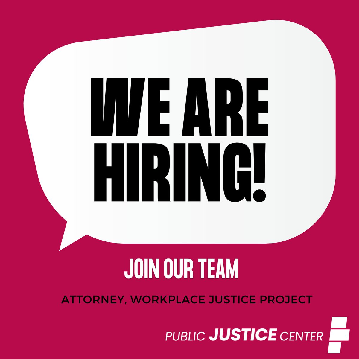 Be a critical member in a team of social justice advocates! We're hiring an attorney to join our Workplace Justice Project. publicjustice.org/en/workplace-j…