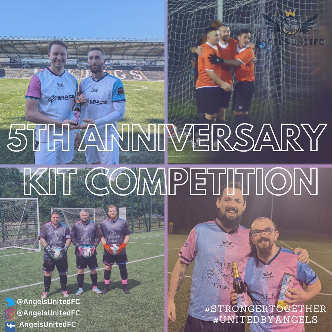 Angels United FC (@angelsunitedfc) on Twitter photo We’re turning 5! In October
Design our limited edition anniversary kit—open to all!
Your design must include pink & blue
Judged by the Angels United families
Winner gets the shirt made & sent to them!
Submit by 5th May by DM
#AngelsUnited #StrongerTogether #KitDesignComp We’re turning 5! In October
Design our limited edition anniversary kit—open to all!
Your design must include pink & blue
Judged by the Angels United families
Winner gets the shirt made & sent to them!
Submit by 5th May by DM
#AngelsUnited #StrongerTogether #KitDesignComp