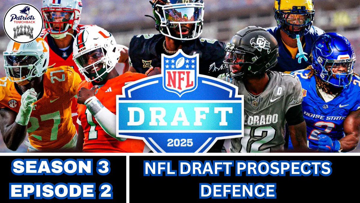 PatsTouchback's tweet image. 🎙️ LIVE TONIGHT!
We continue our look ahead to the 2025 #NFLDraft with our breakdown of the defensive players and the best fits for the #Patriots
📺 Join us tonight over on our YouTube channel - youtube.com/live/Hp04b3i2Q…
🇬🇧 9pm
🇺🇸 4pm ET, 1pm PT
#PatsNation #NEPats #ForeverNE