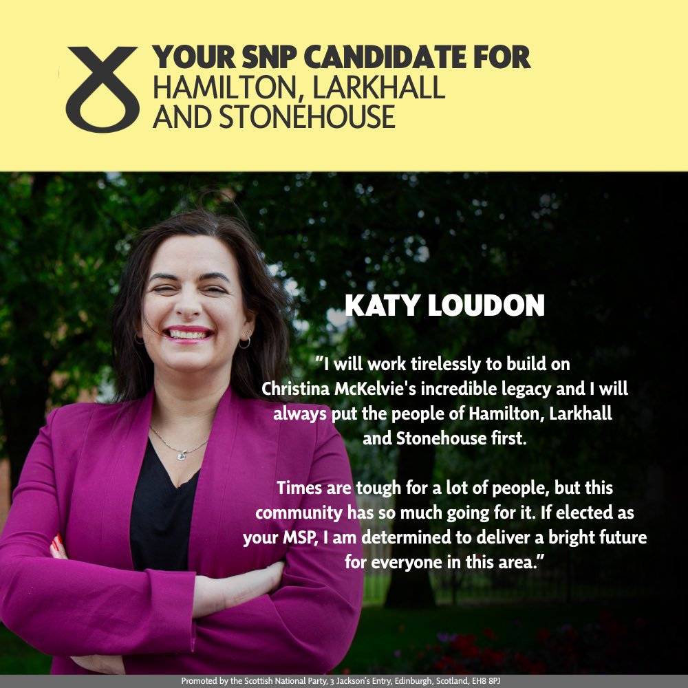 The SNP (@thesnp) on Twitter photo 🏴 CONFIRMED: Excellent local councillor <a href="/KatyLoudonSNP/">Cllr Katy Loudon</a> will be our candidate for the upcoming Hamilton, Larkhall and Stonehouse by-election on the 5th of June. 🏴 CONFIRMED: Excellent local councillor <a href="/KatyLoudonSNP/">Cllr Katy Loudon</a> will be our candidate for the upcoming Hamilton, Larkhall and Stonehouse by-election on the 5th of June.