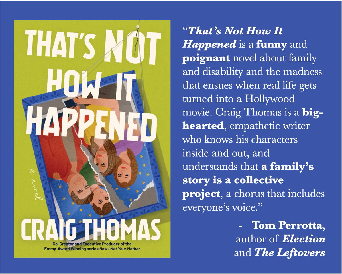 Thanks so much to Tom Perrotta for the wonderful blurb.

Pre-order my debut novel here:

craigthomaswriter.com/novel